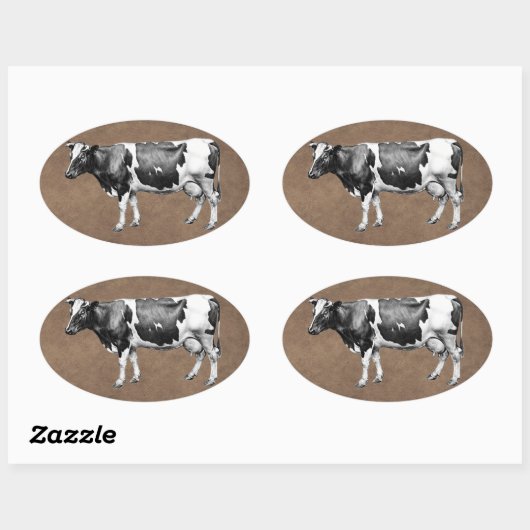 ZuivelKoe Ovale Sticker (Vel)