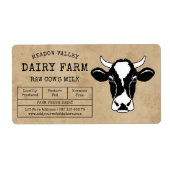 Zuivelkoerderij Verse Melk Label Rustic Bruin Papi (Voorkant)