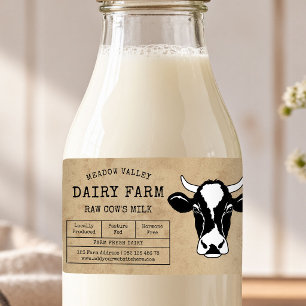 Zuivelkoerderij Verse Melk Label Rustic Bruin Papi