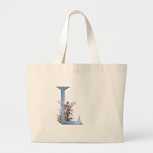 Zuivelmonogram L Grote Tote Bag (Voorkant)