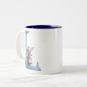 Zuivelmonogram L Tweekleurige Koffiemok (Voorkant links)
