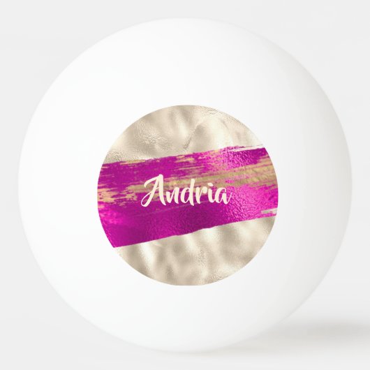 ZUIVELTEKST Fuchsia Platinum Faux Metallic Pingpongbal (Voorkant)