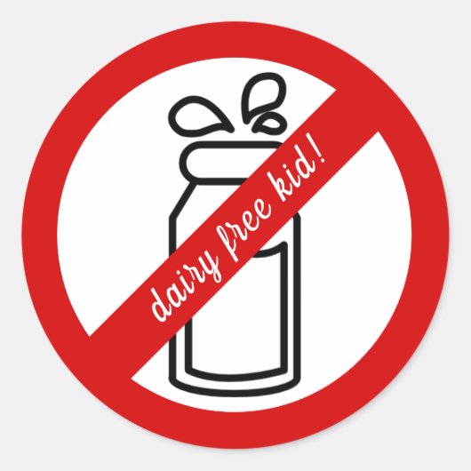 Zuivelvrij kind! Kinderen Dairy Allergy Alert Ronde Sticker (Voorkant)