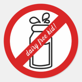 Zuivelvrij kind! Kinderen Dairy Allergy Alert Ronde Sticker