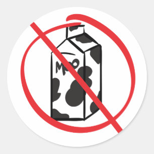 Zuivelvrij product ronde sticker