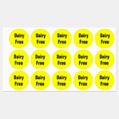 Zuivelvrij voedsel allergie Restaurant School Labels (Vel)