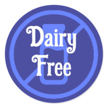 Zuivelvrije halve inch blauwe waarschuwingsallergi