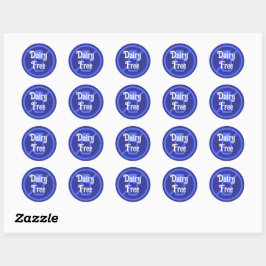 Zuivelvrije halve inch blauwe waarschuwingsallergi ronde sticker