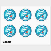 Zuivelvrije zone ronde sticker (Vel)