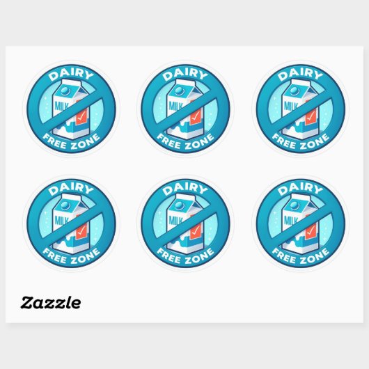 Zuivelvrije zone ronde sticker (Vel)
