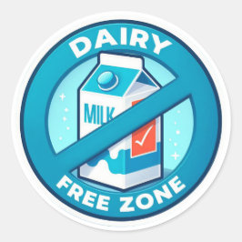 Zuivelvrije zone ronde sticker