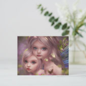 Zuivelzussen tussen de bloemen in het bos briefkaart (Staand voorkant)