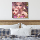 Zuivelzussen tussen de bloemen in het bos canvas afdruk (Insitu (Slaapkamer))