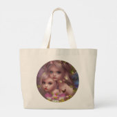 Zuivelzussen tussen de bloemen in het bos grote tote bag (Achterkant)
