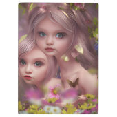 Zuivelzussen tussen de bloemen in het bos klembord (Achterkant)