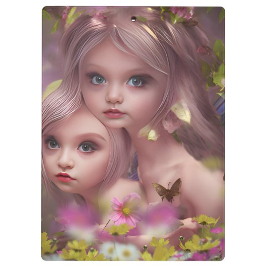 Zuivelzussen tussen de bloemen in het bos klembord (Achterkant)