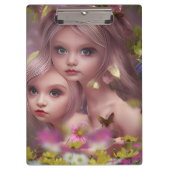 Zuivelzussen tussen de bloemen in het bos klembord (Voorkant)