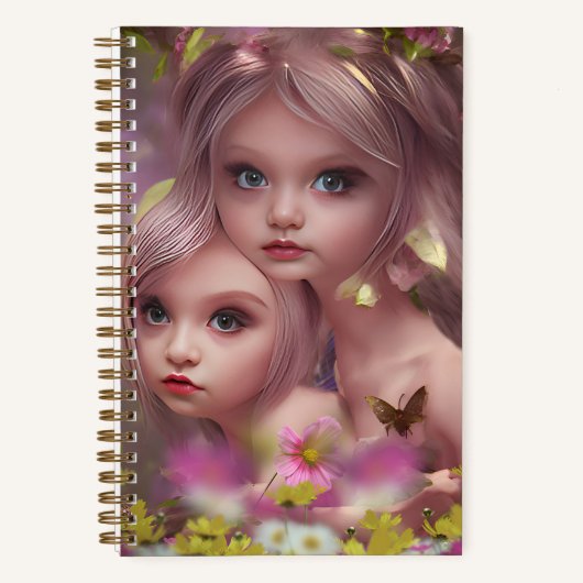 Zuivelzussen tussen de bloemen in het bos notitieboek (Voorkant)