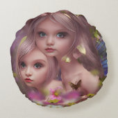 Zuivelzussen tussen de bloemen in het bos rond kussen (Achterkant)