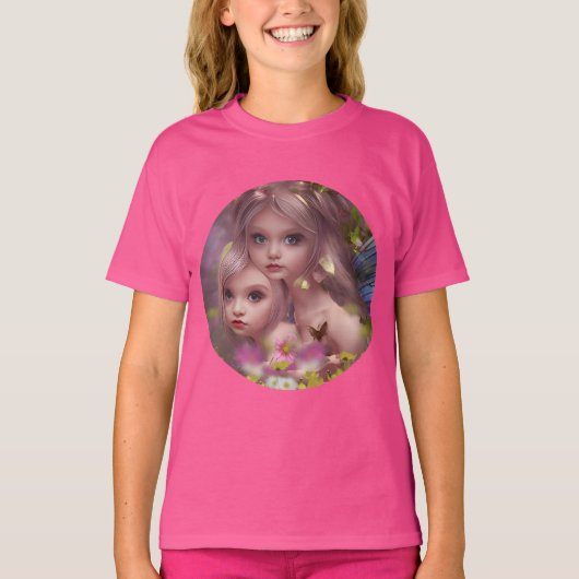 Zuivelzussen tussen de bloemen in het bos t-shirt (Voorkant)