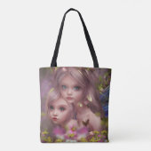 Zuivelzussen tussen de bloemen in het bos tote bag (Achterkant)