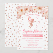 Zuiver 1e verjaardag - Roos Gold Pink Kaart (Voorkant / Achterkant)