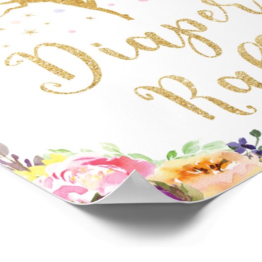 Zuiver Baby shower Dappere Raffle Baby Girl Poster (Hoek)