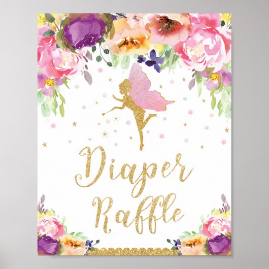 Zuiver Baby shower Dappere Raffle Baby Girl Poster (Voorkant)