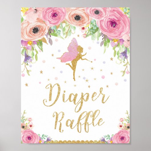 Zuiver Baby shower Dappere Raffle Sign Poster (Voorkant)