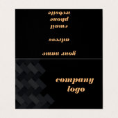 zuiver en eenvoudig visitekaartje zwart en oranje (Buitenkant ongevouwen)