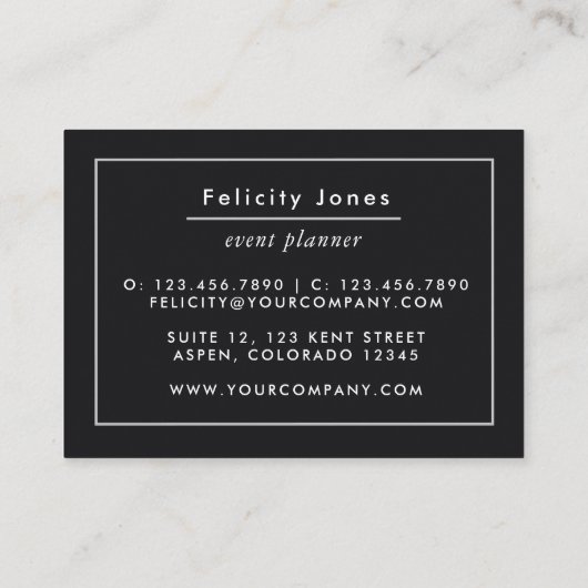 Zuiver en zilverhoudend edelsteen visitekaartje (Achterkant)