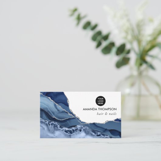 Zuiver en zilverhoudend edelsteen visitekaartje (Staand voorkant)