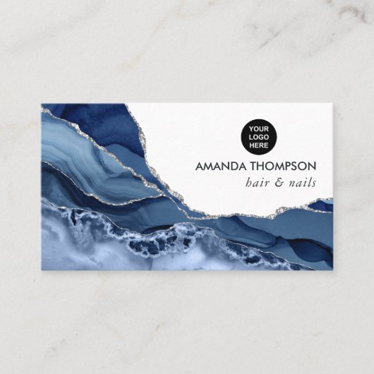 Zuiver en zilverhoudend edelsteen visitekaartje (Voorkant)