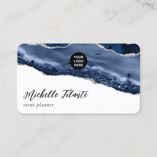 Zuiver en zilverhoudend edelsteen visitekaartje (Voorkant)