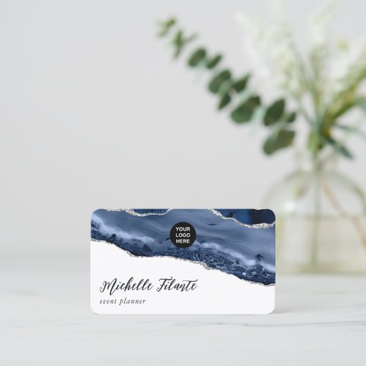 Zuiver en zilverhoudend edelsteen visitekaartje (Staand voorkant)