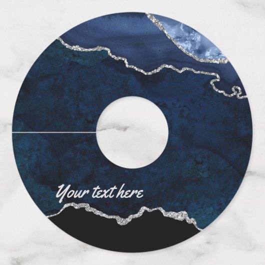 Zuiver en zilverhoudend edelsteen wijnglaslabel (Voorkant)