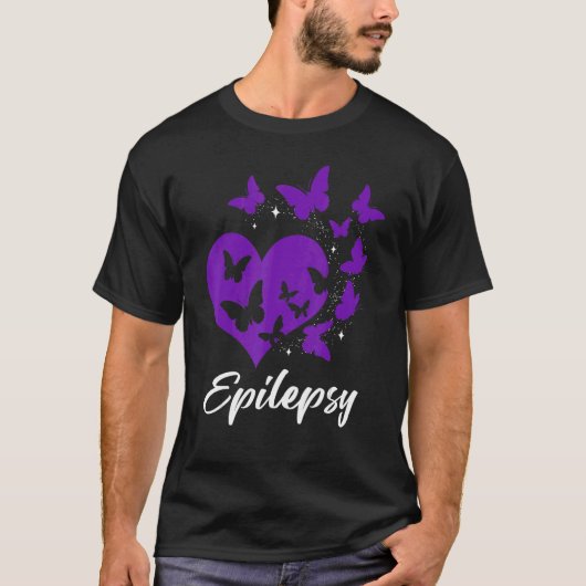 Zuiver Epilepsy Bewustmakingsdag Warrior Butterfly T-shirt (Voorkant)