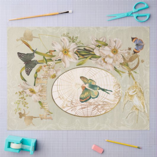 Zuiver gekanaliseerde tuinbloemknolvlinder ontvlec tissuepapier (Craft)