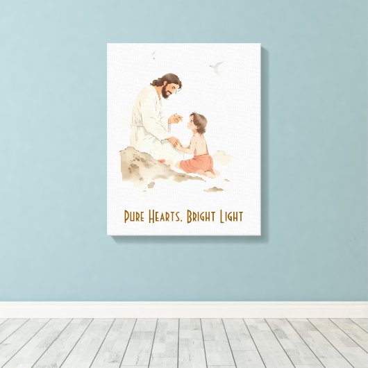 Zuiver Hart Helder Licht Canvas Afdruk (Insitu (Houten vloer))