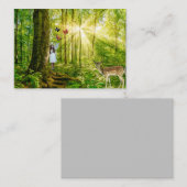 Zuiver in het magische bos met Bambi en vlinder Visitekaartje (Voorkant / Achterkant)
