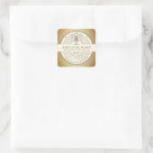 Zuiver lokaal  honingetiket met goudverloop vierkante sticker (Tas)