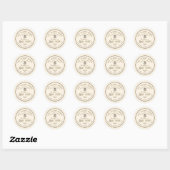 Zuiver lokaal rauw honinglabel Queen Bee Ivory Ronde Sticker (Vel)
