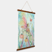Zuiver met Butterfly Fantasy Illustration Art Hangend Wandkleed (Gebogen)