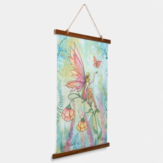 Zuiver met Butterfly Fantasy Illustration Art Hangend Wandkleed (Gebogen)