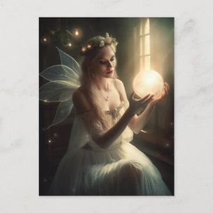 Zuiver met Magische Ggloeiende Orb Fantasy Art Briefkaart