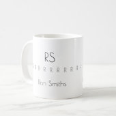 zuiver monogram (naam + initialen) koffiemok (Voorkant links)