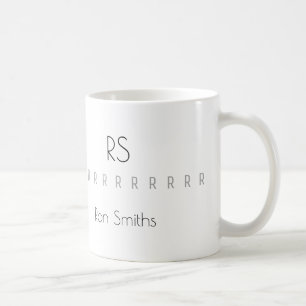 zuiver monogram (naam + initialen) koffiemok