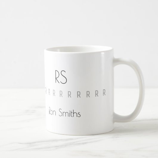 zuiver monogram (naam + initialen) koffiemok (Rechts)