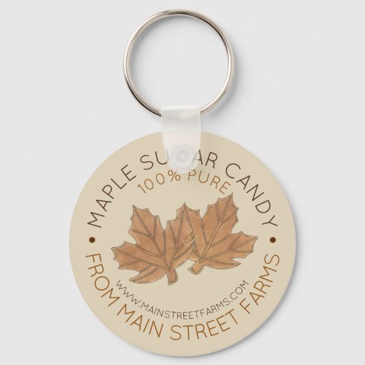 Zuiver organisch glanzend Snoep met suikerstroop Sleutelhanger (Voorkant)