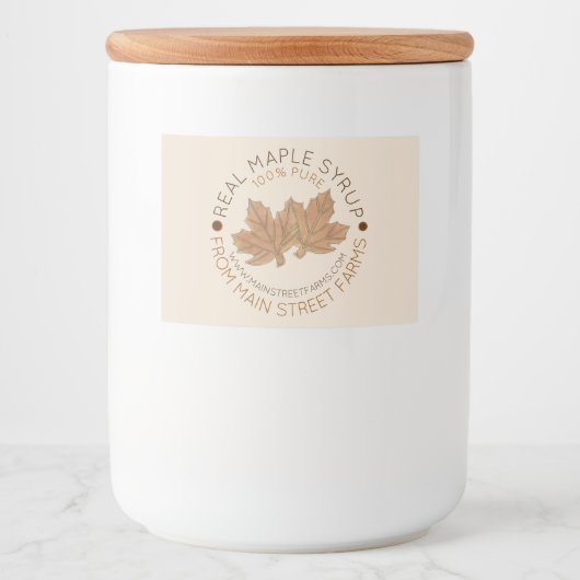 Zuiver organisch glanzend Snoep met suikerstroop Voedselcontainer Etiket (Voorkant)